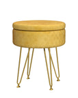 Velvet Ottoman with Storage Space - From Where - 