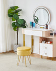 Velvet Ottoman with Storage Space - From Where - 