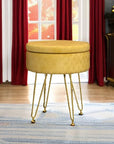 Velvet Ottoman with Storage Space - From Where - 