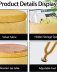 Velvet Ottoman with Storage Space - From Where - 
