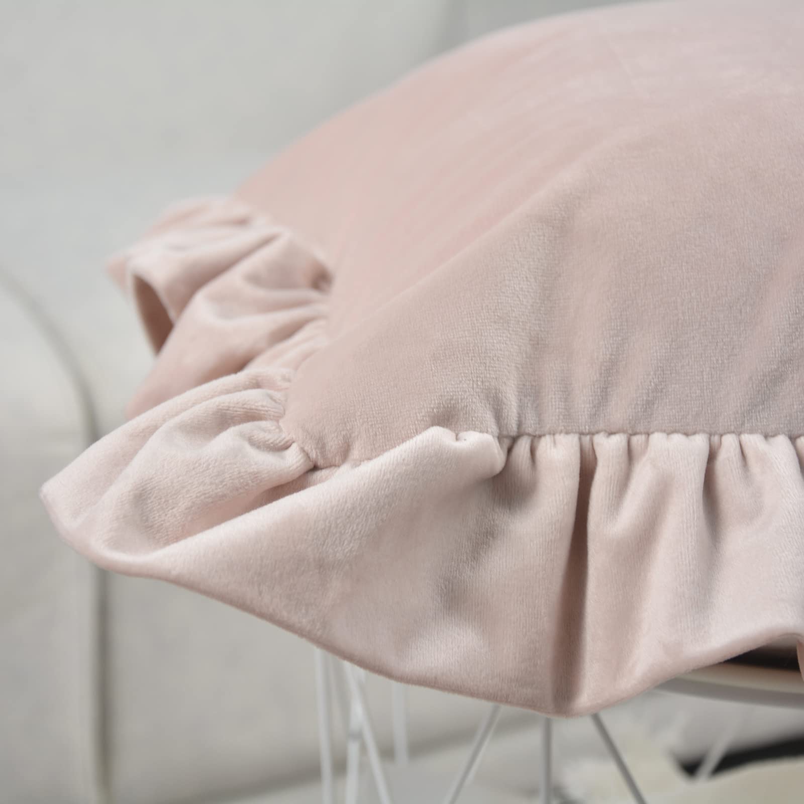 Velvet Ruffle Throw Pillow Covers (Set of 2) - From Where - 