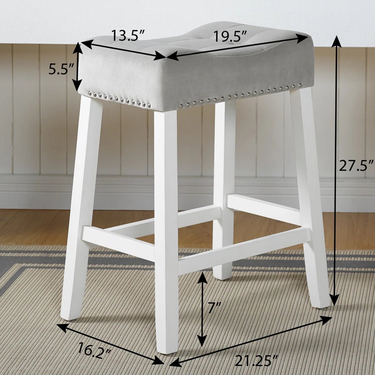 Velvet Saddle Counter Stools (Set of 2) - From Where - 