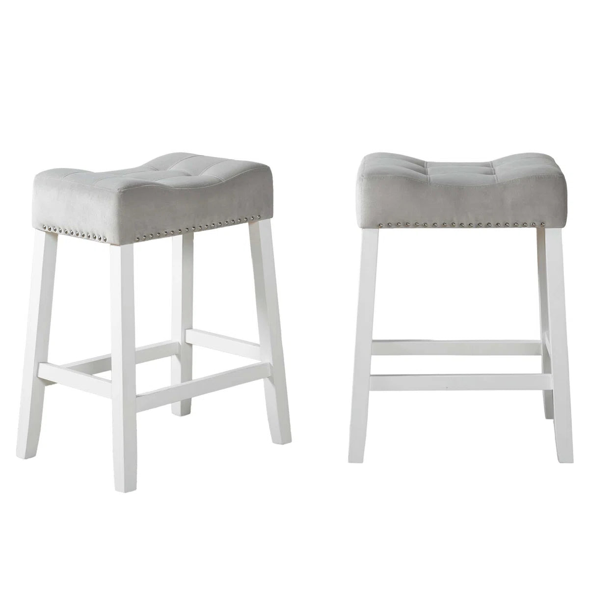 Velvet Saddle Counter Stools (Set of 2) - From Where - 