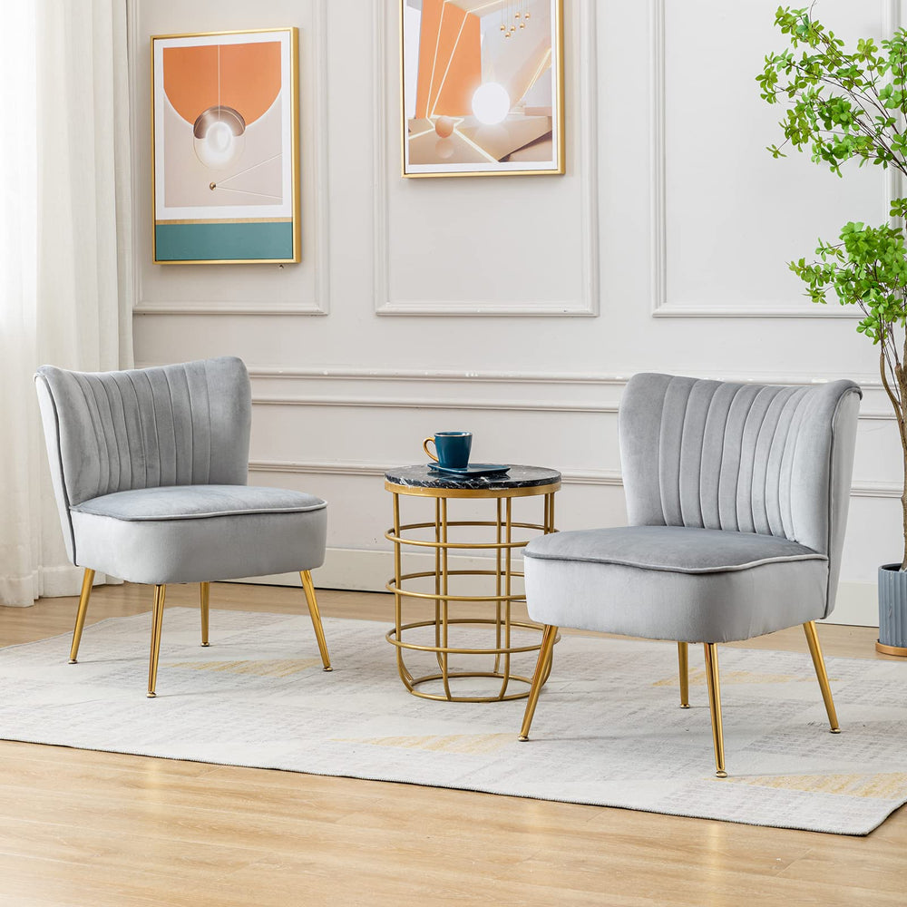 Velvet Slipper Corner Chair (Set of 2) - From Where - 