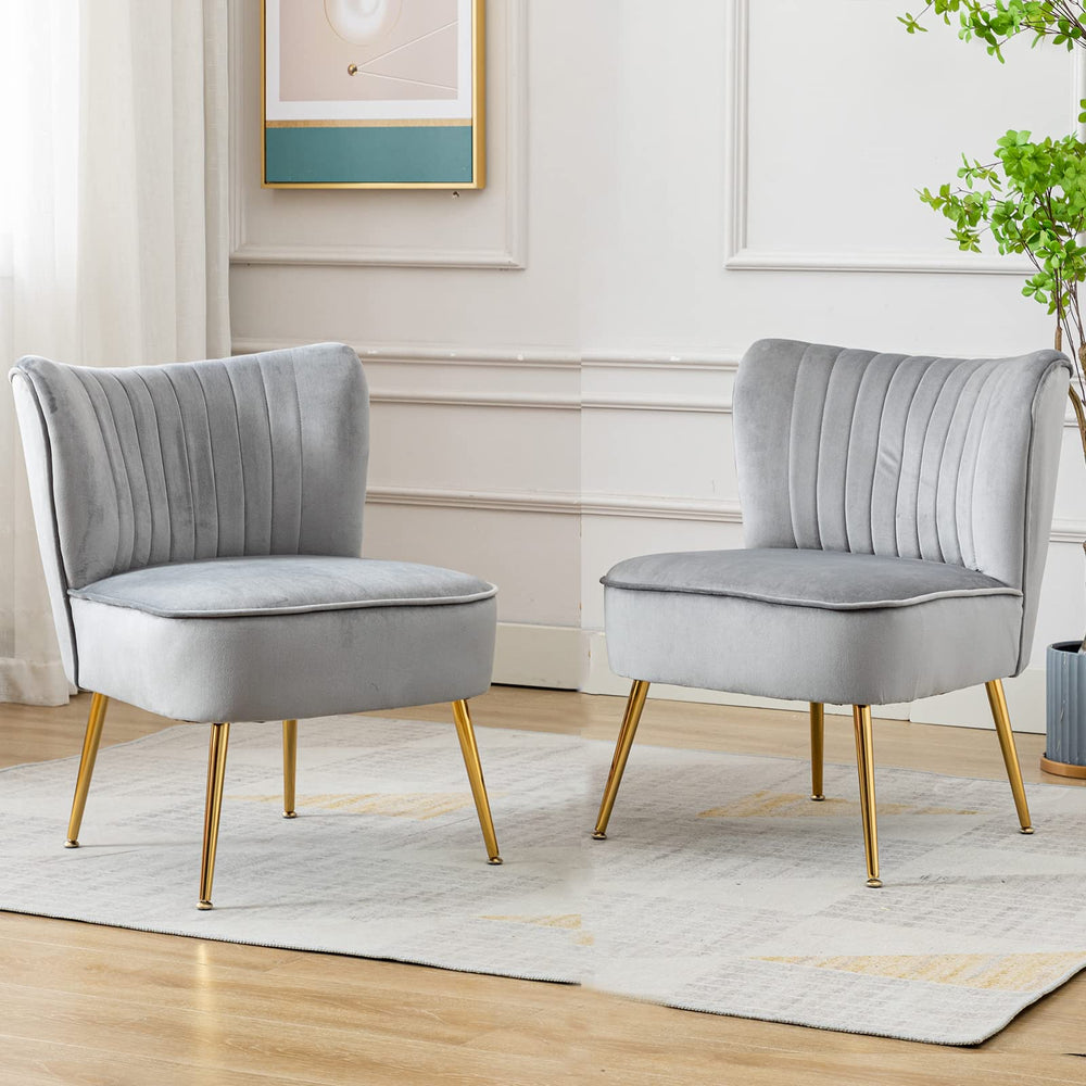 Velvet Slipper Corner Chair (Set of 2) - From Where - 