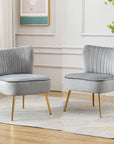 Velvet Slipper Corner Chair (Set of 2) - From Where - 
