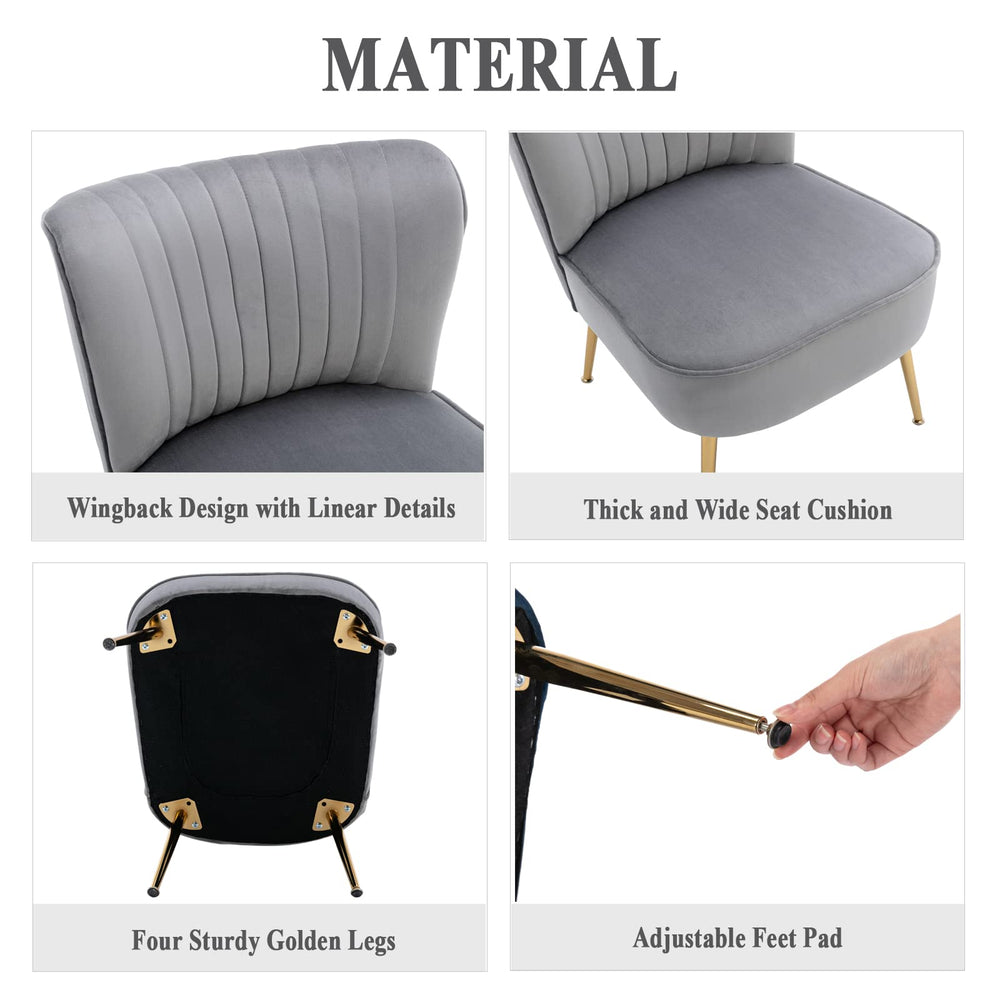 Velvet Slipper Corner Chair (Set of 2) - From Where - 