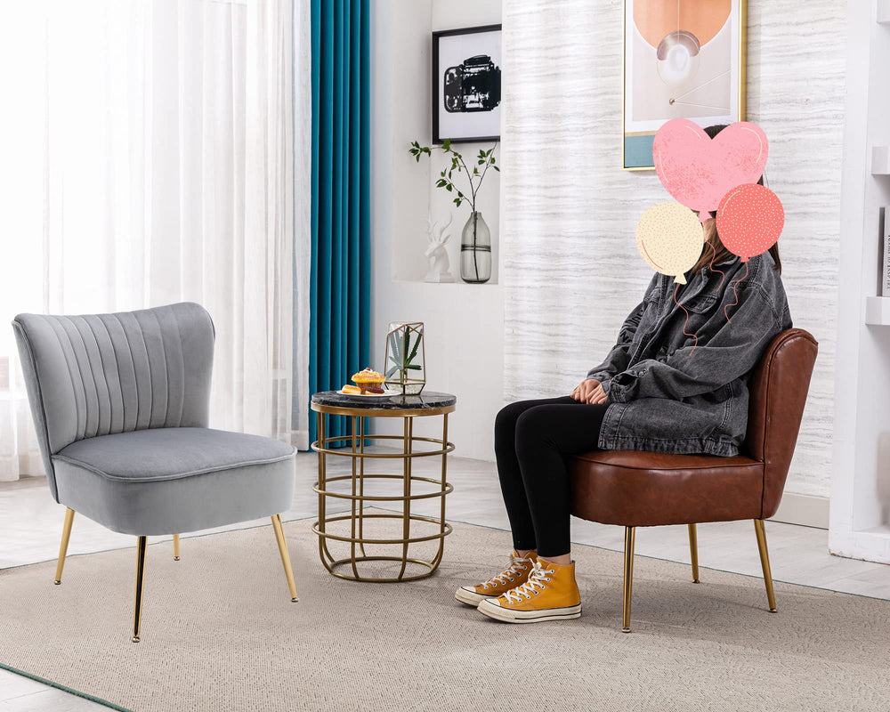 Velvet Slipper Corner Chair (Set of 2) - From Where - 