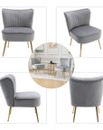 Velvet Slipper Corner Chair (Set of 2) - From Where - 