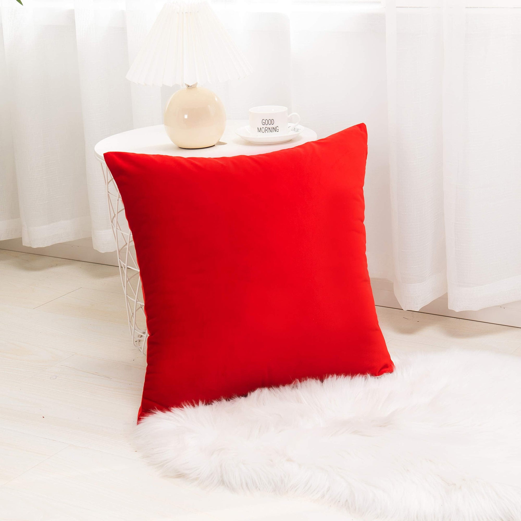 Velvet Soft Solid Decorative Square Throw Pillow Covers - From Where - 
