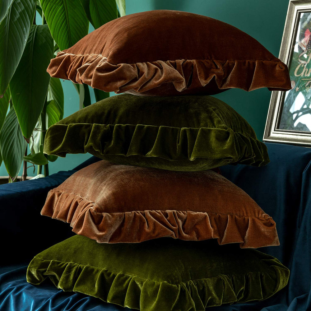 Velvet Throw Pillow Covers (Set of 2) - From Where - 