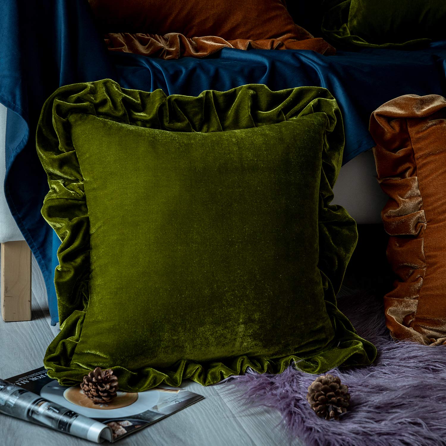 Velvet Throw Pillow Covers (Set of 2) - From Where - 