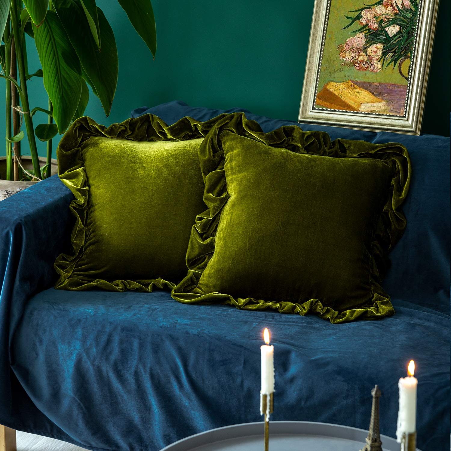 Velvet Throw Pillow Covers (Set of 2) - From Where - 