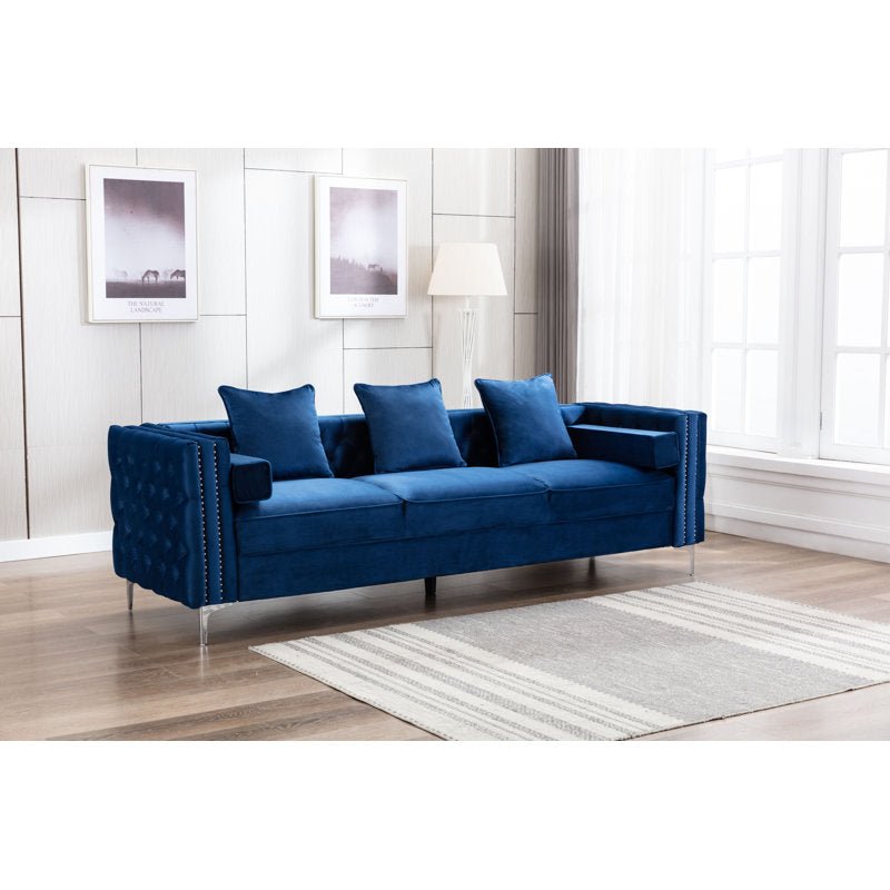 Velvet Tuxedo Arm Sofa - From Where - 