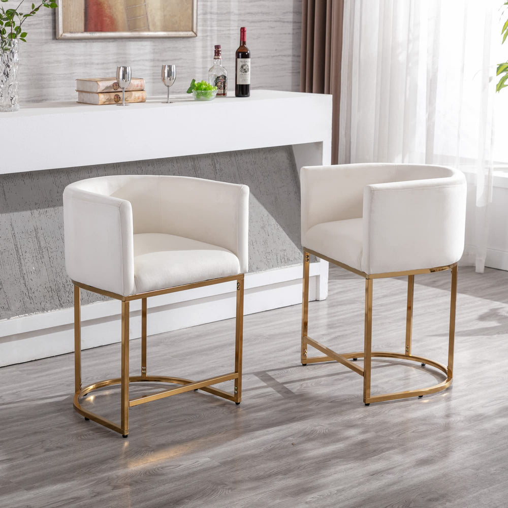 Velvet Upholstered Bar Stools (Set of 4) - From Where - 