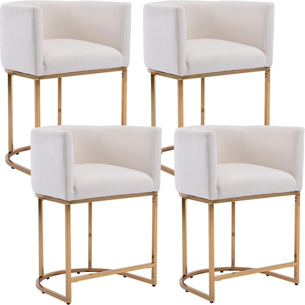 Velvet Upholstered Bar Stools (Set of 4) - From Where - 