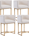 Velvet Upholstered Bar Stools (Set of 4) - From Where - 