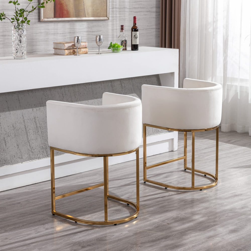 Velvet Upholstered Bar Stools (Set of 4) - From Where - 