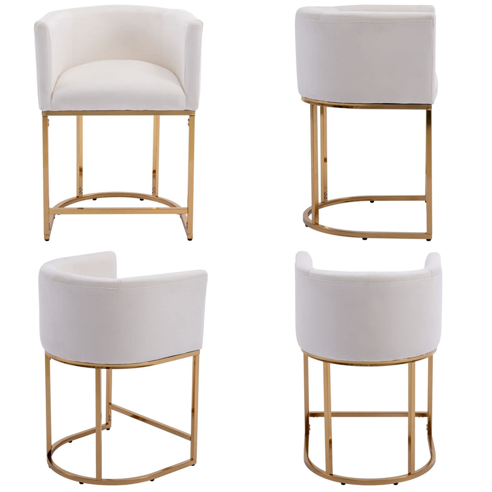 Velvet Upholstered Bar Stools (Set of 4) - From Where - 