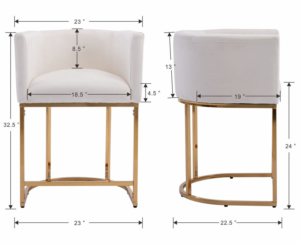 Velvet Upholstered Bar Stools (Set of 4) - From Where - 