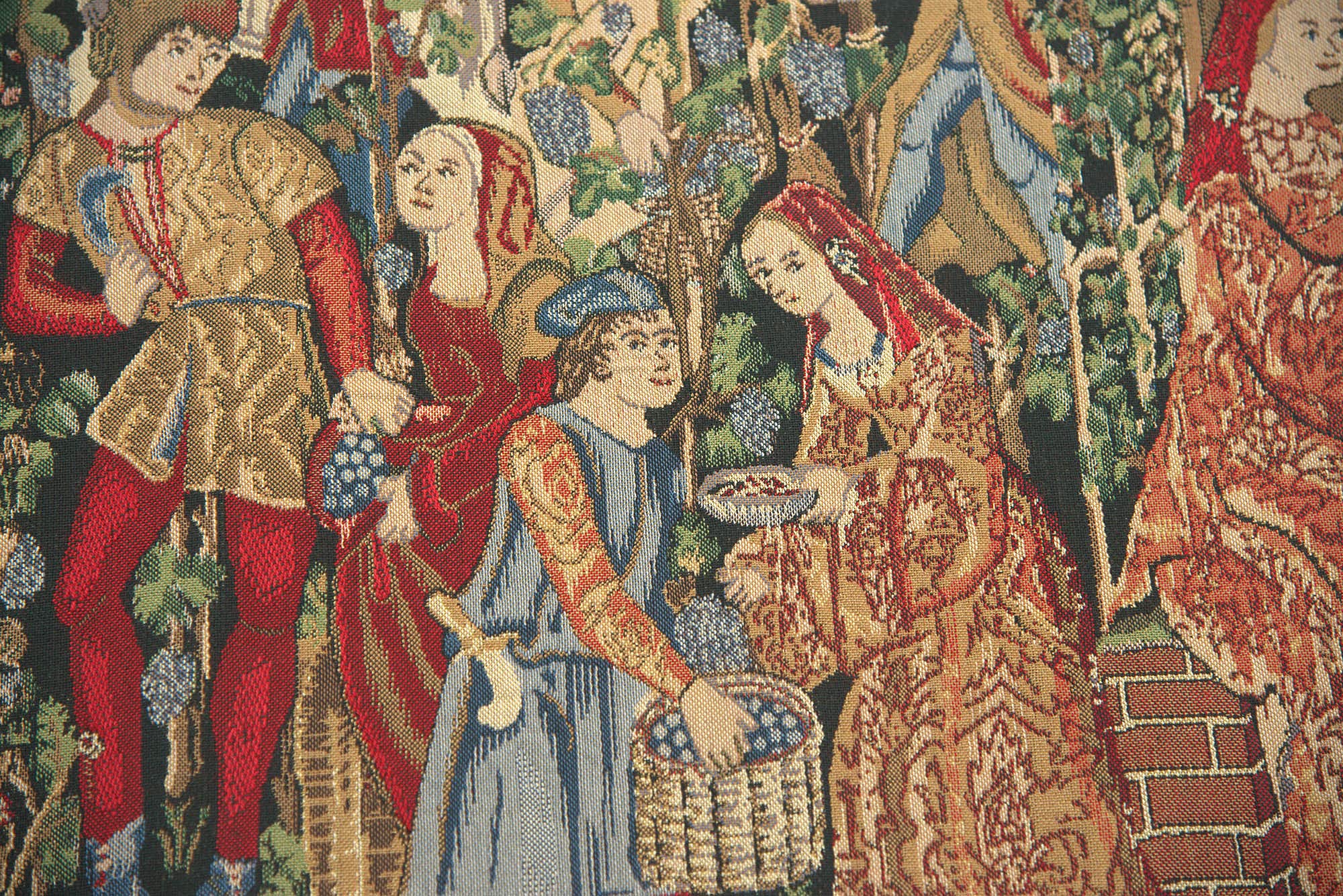Vendages Red Small Belgian Tapestry Wall Hang - From Where - 