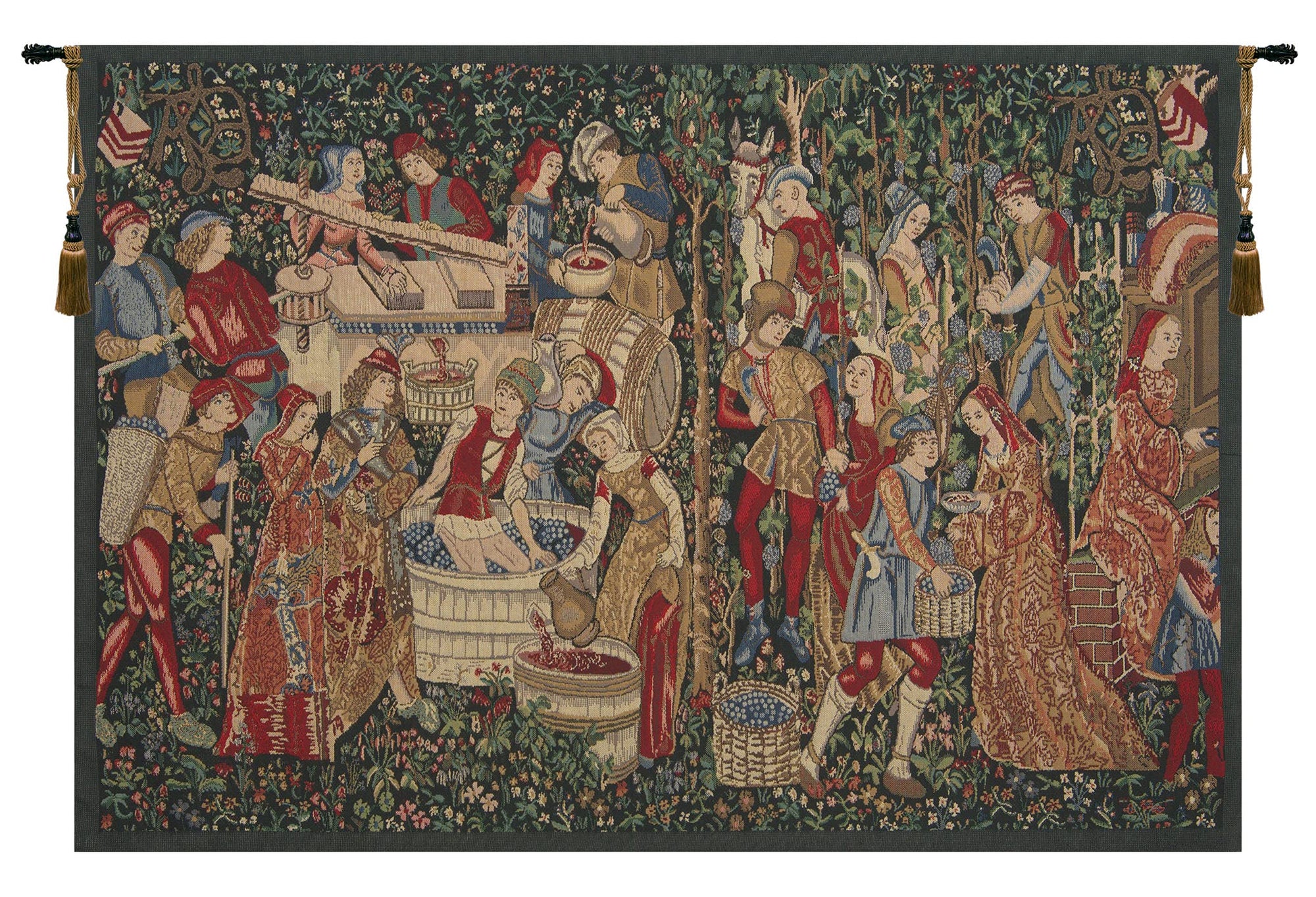 Vendages Red Small Belgian Tapestry Wall Hang - From Where - 