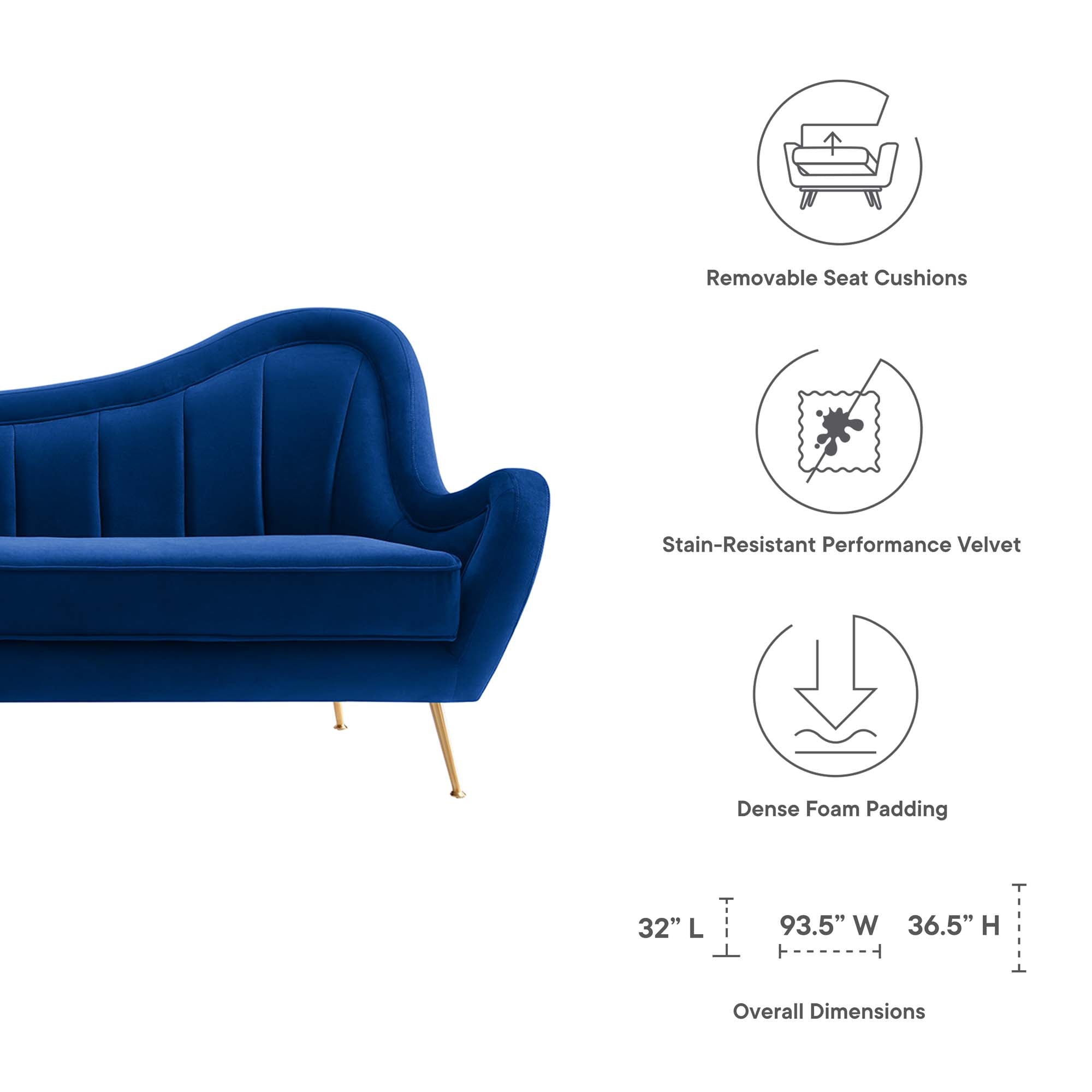 Vera Tufted Velvet Sofa - From Where - 