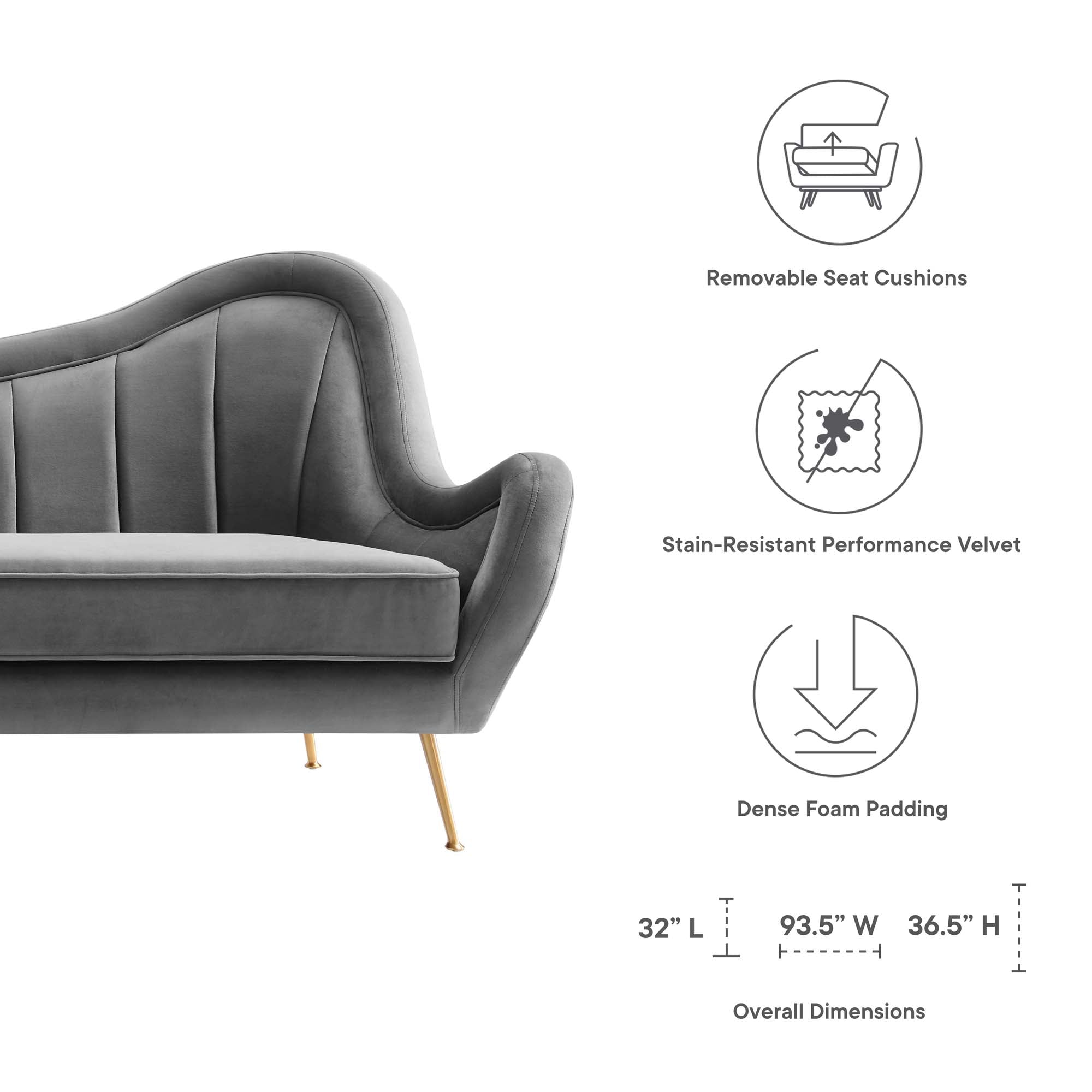 Vera Tufted Velvet Sofa - From Where - 