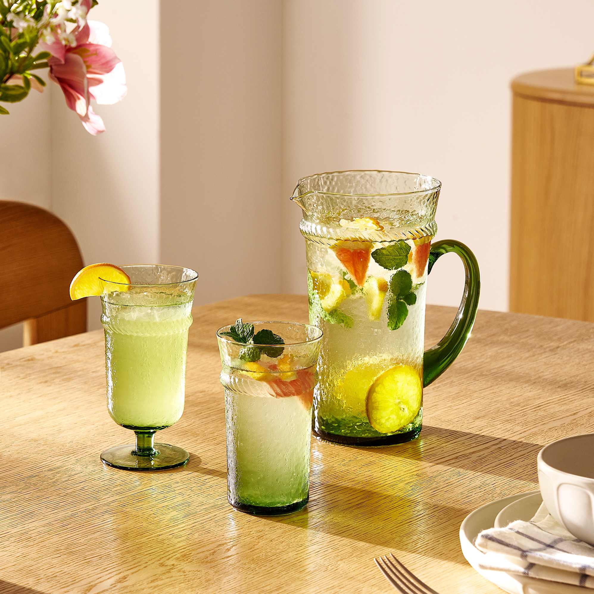 Verdant Tall Drinking Glasses (Set of 4) - From Where Finds -