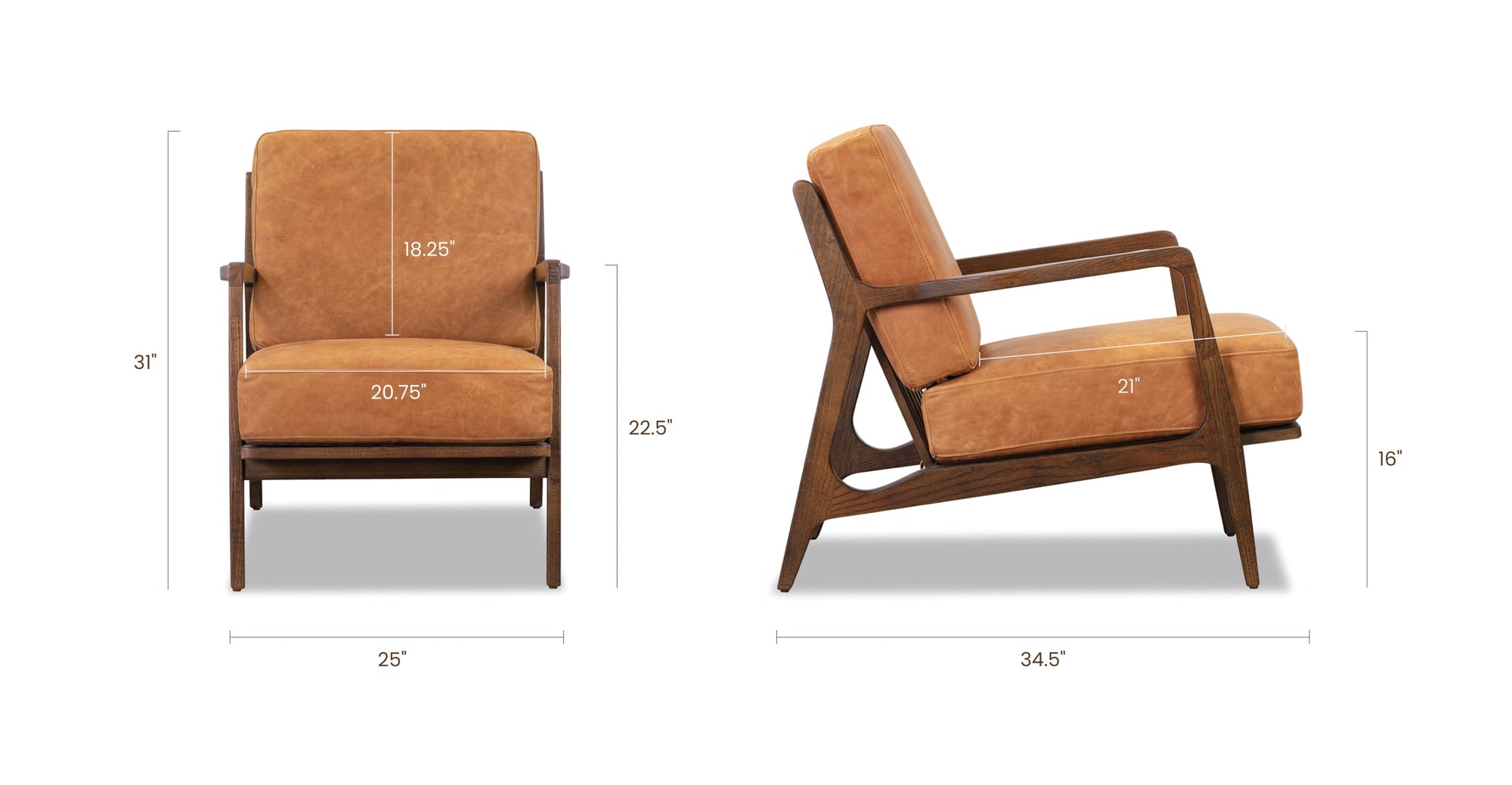 Verity Leather Lounge Chair - From Where - 