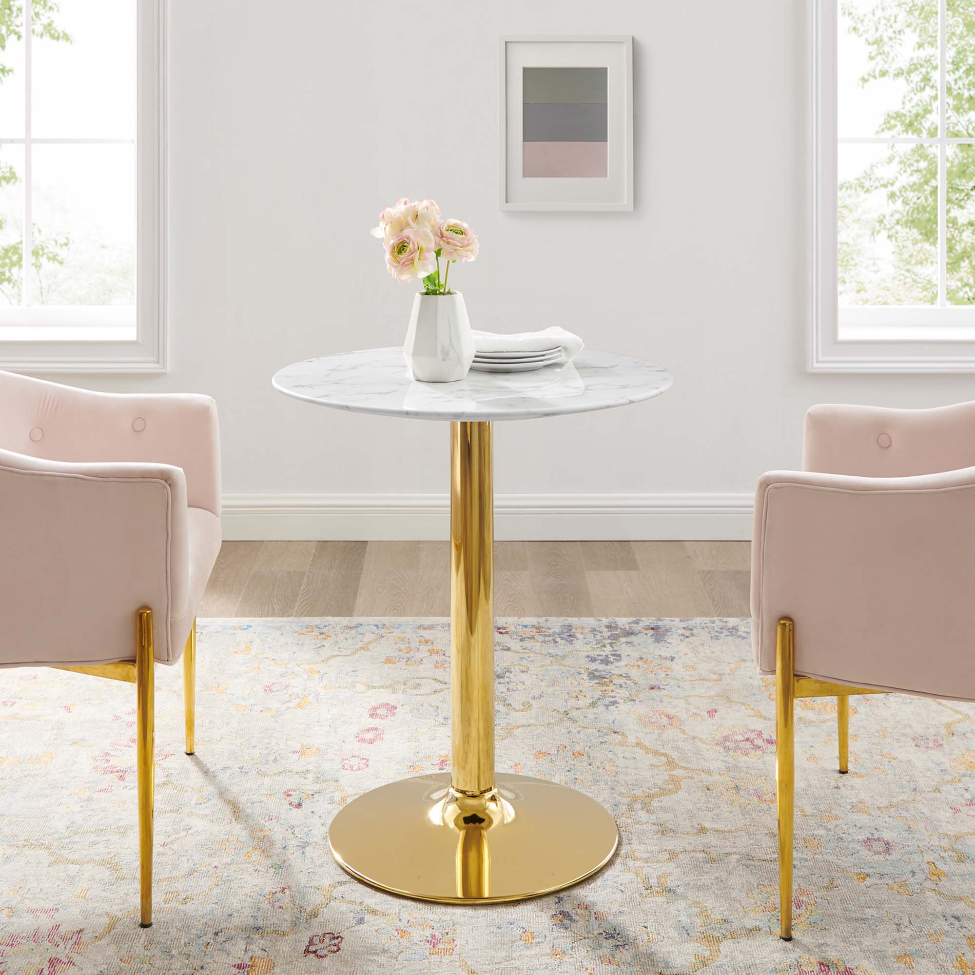 Verne 28" Artificial Marble Dining Table - From Where Finds - 