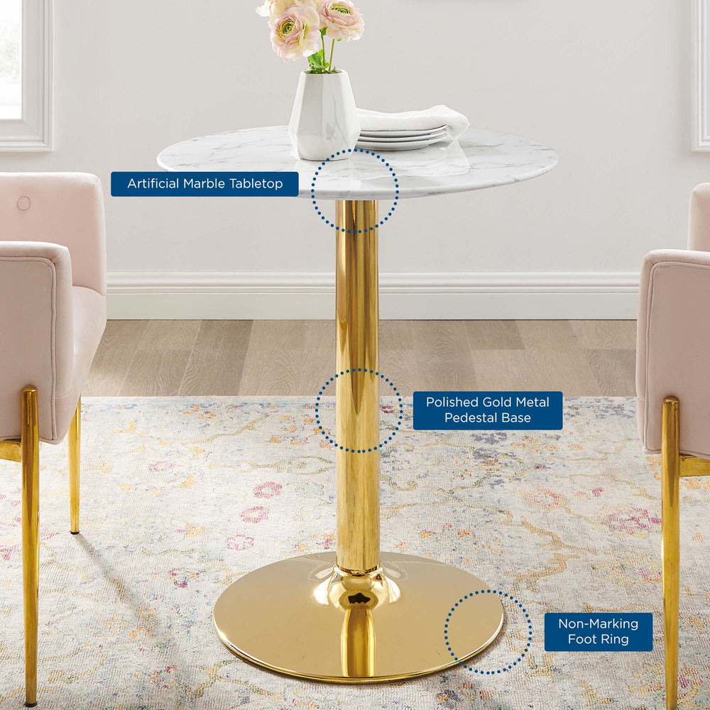 Verne 28" Artificial Marble Dining Table - From Where Finds - 