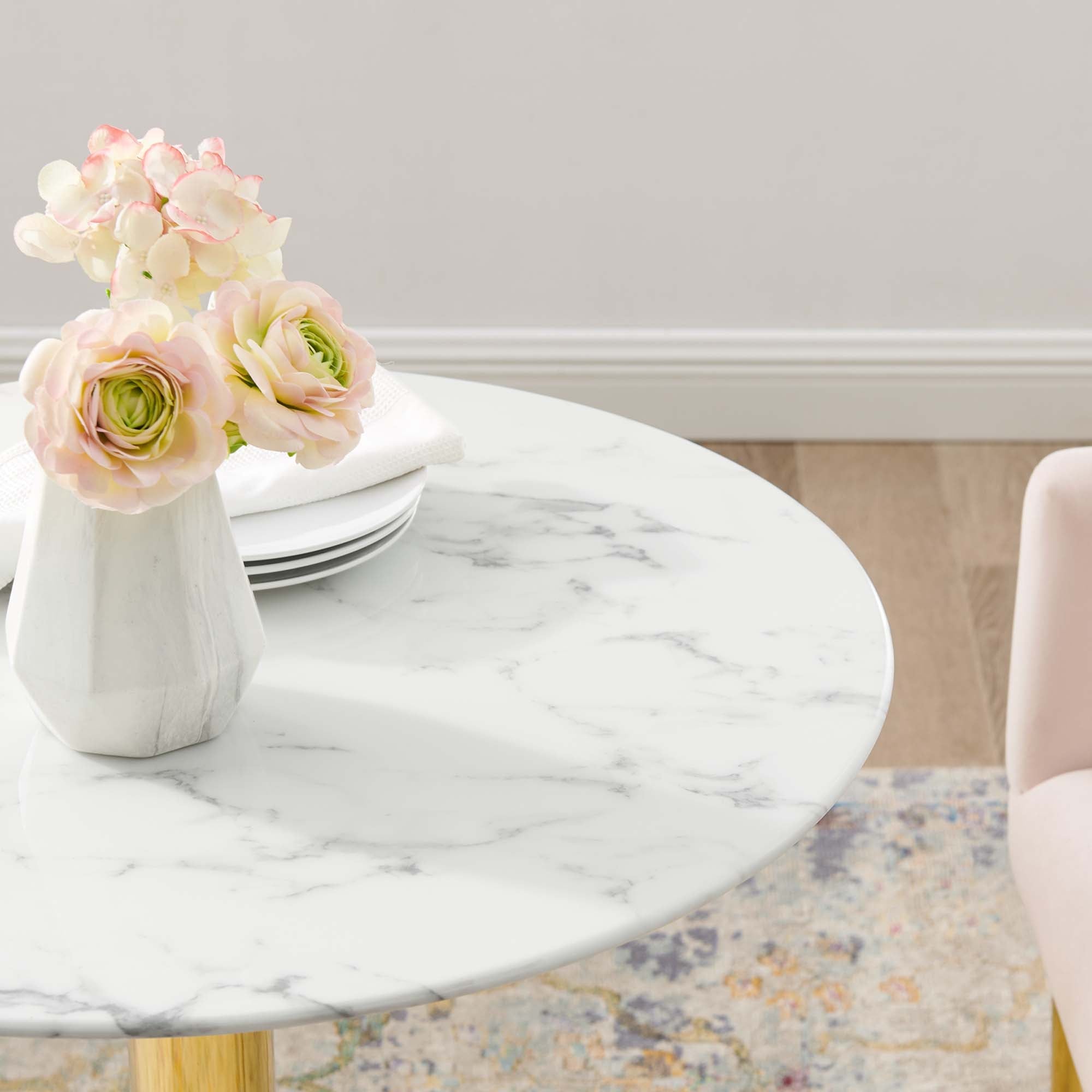 Verne 28" Artificial Marble Dining Table - From Where Finds - 