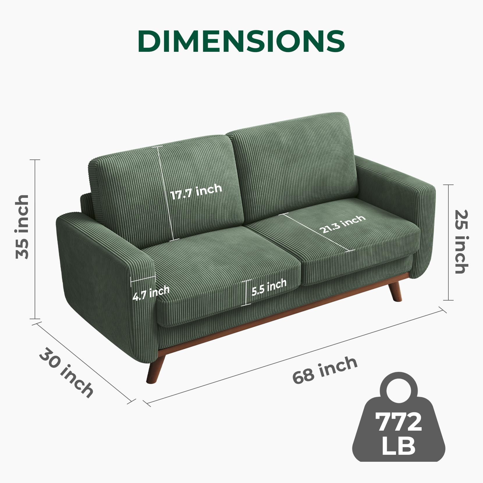 Vesgantti 68&quot; Loveseat Sofa - From Where - 