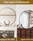 VETROVUE Black Round Mirror, 30 Inch Bathroom Mirror with Metal Frame, Wall Wall - Mounted for Entryway, Bathroom, Vanity, Living Room - From Where - 