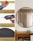 VETROVUE Black Round Mirror, 30 Inch Bathroom Mirror with Metal Frame, Wall Wall - Mounted for Entryway, Bathroom, Vanity, Living Room - From Where - 
