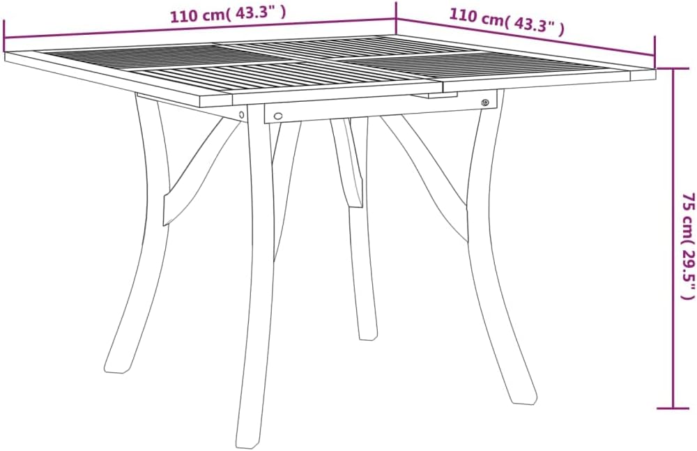 vidaXL Solid Acacia Wood Garden Table - From Where - 