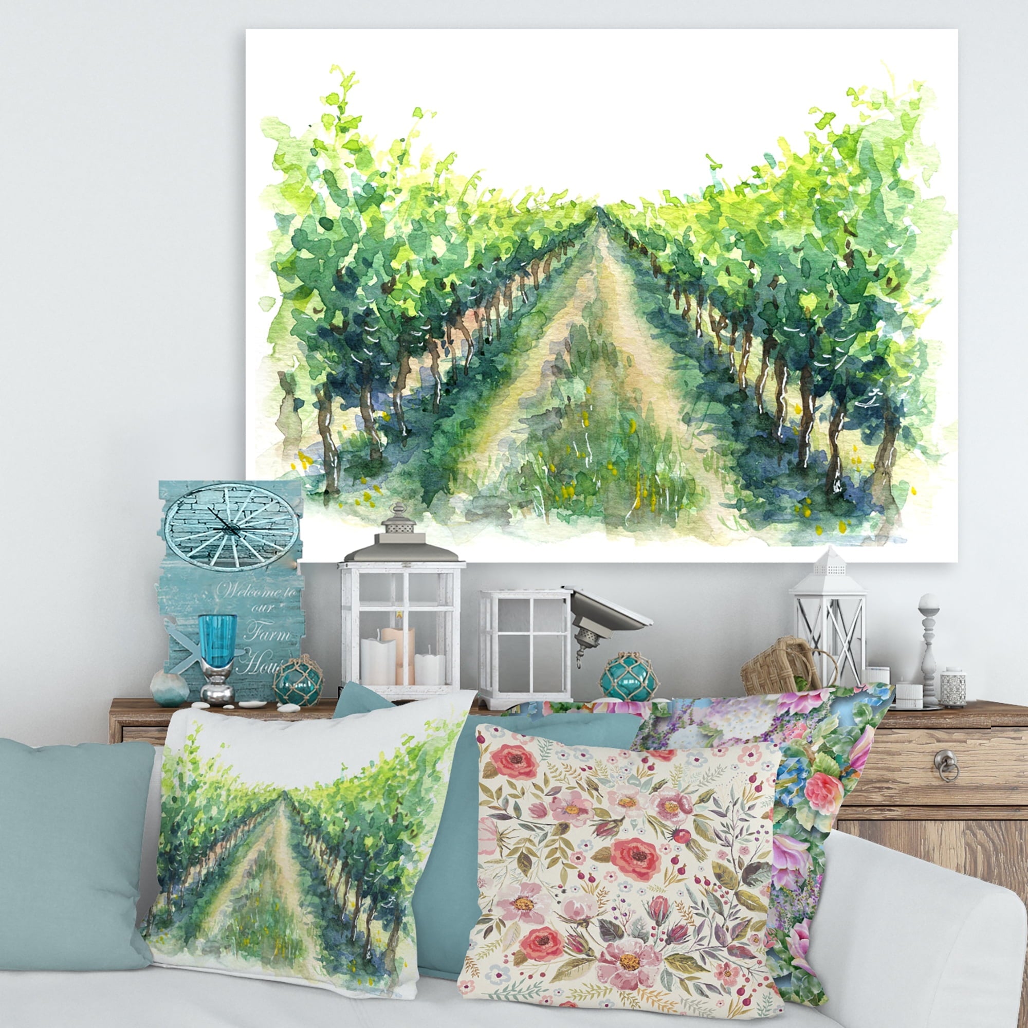 Vineyard Path Canvas Art - From Where - 