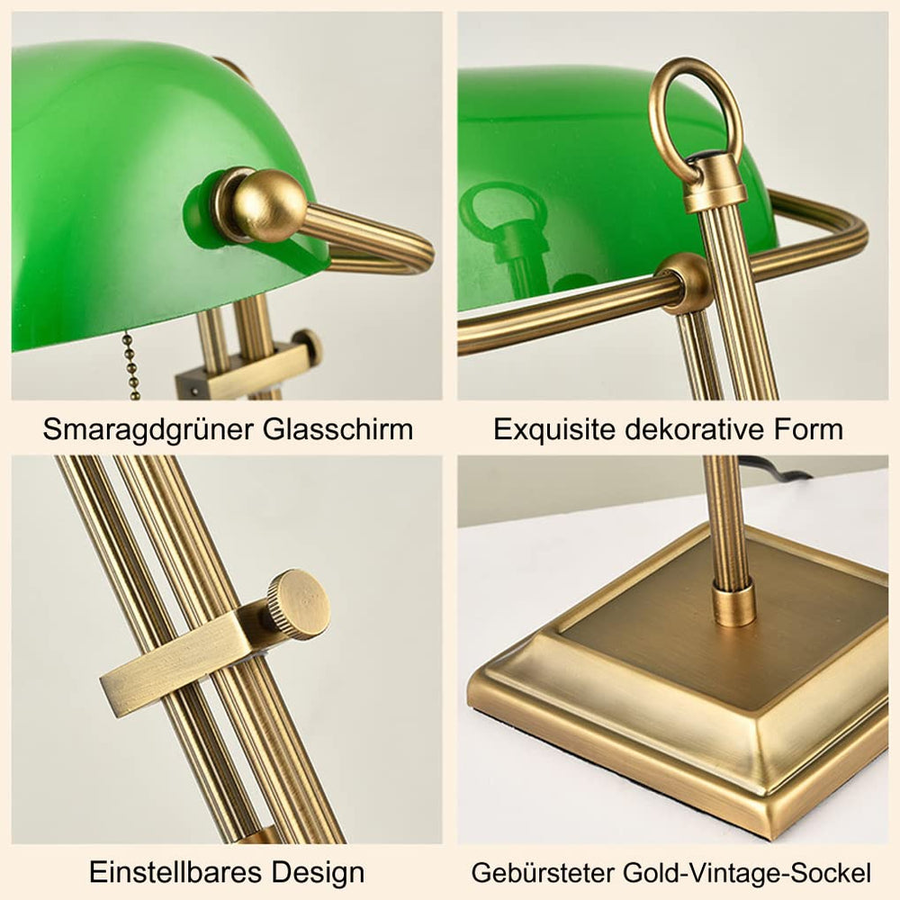 Vintage Banker Lamp - From Where - 