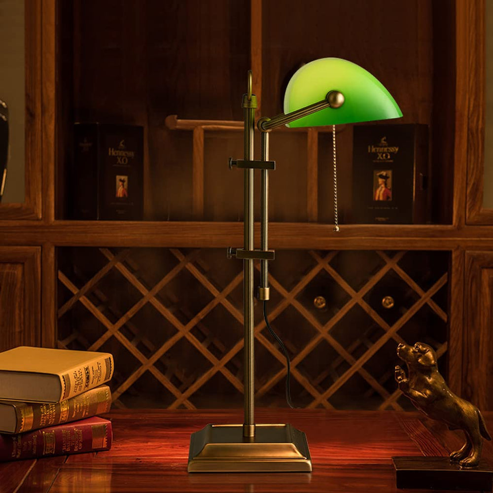 Vintage Banker Lamp - From Where - 