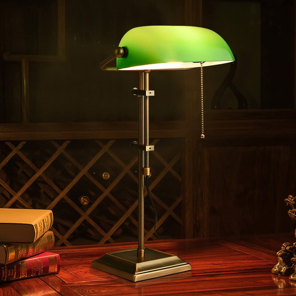 Vintage Banker Lamp - From Where - 