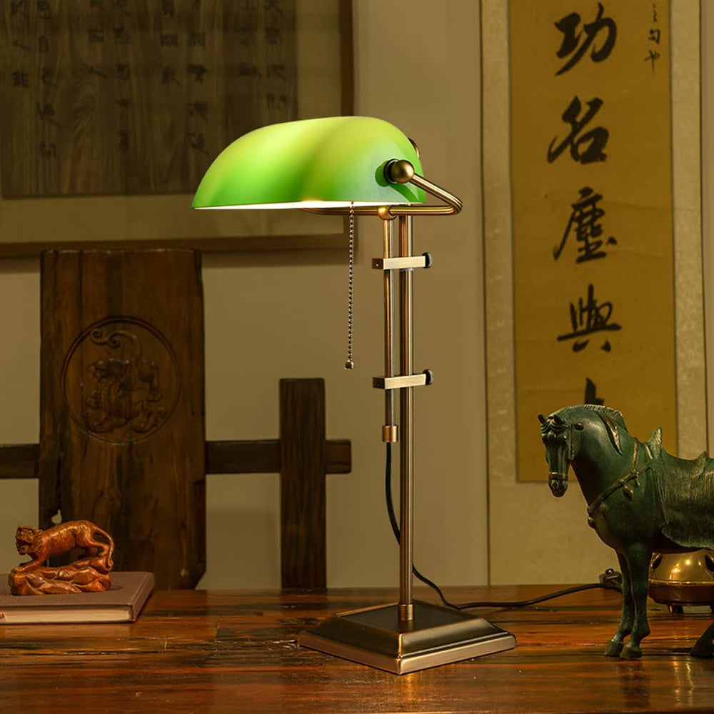 Vintage Banker Lamp - From Where - 