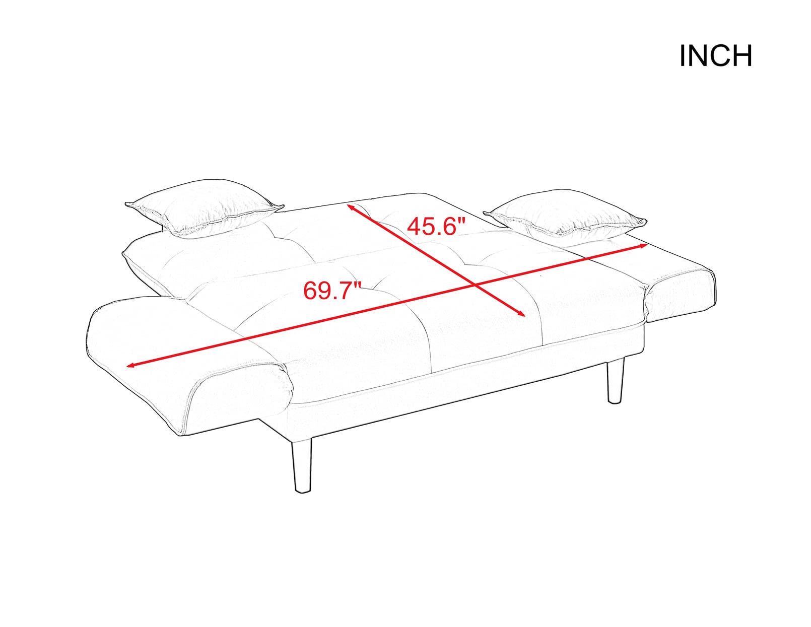 Vintage Fabric Adjustable Sleeper Sofa Bed - From Where - 