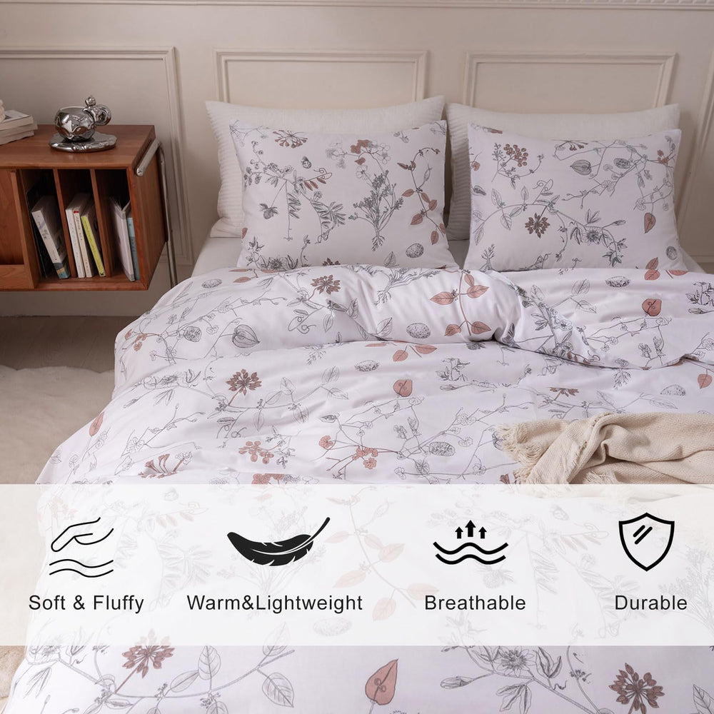 Vintage Floral Print Bedding Set - From Where - 