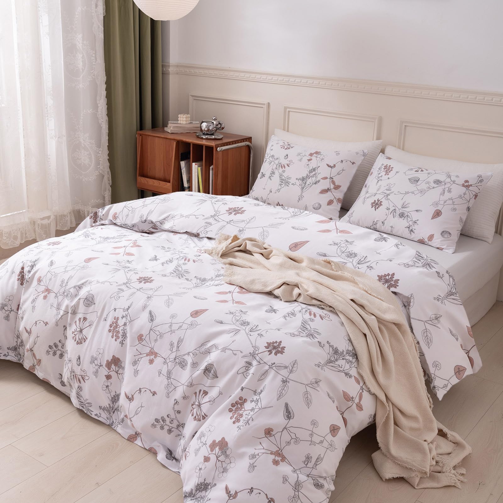 Vintage Floral Print Bedding Set - From Where - 