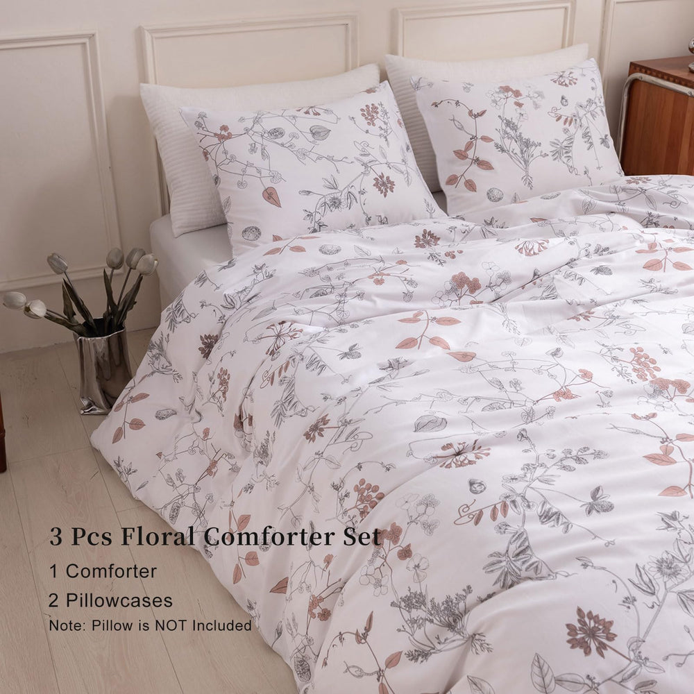 Vintage Floral Print Bedding Set - From Where - 