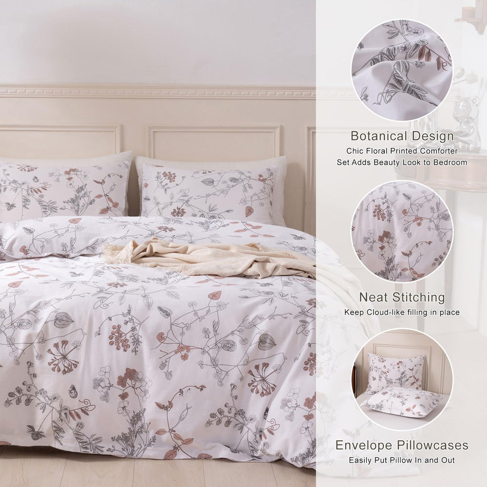 Vintage Floral Print Bedding Set - From Where - 