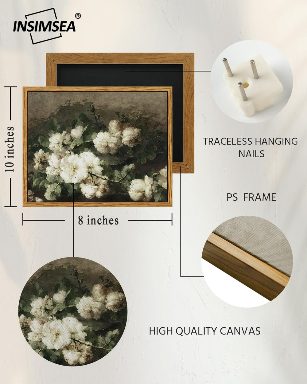 Vintage Flower Framed Wall Art - From Where - 