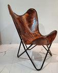 Vintage Leather Antique Butterfly Chair - From Where - 