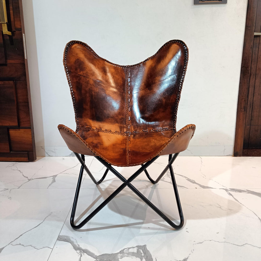 Vintage Leather Antique Butterfly Chair - From Where - 